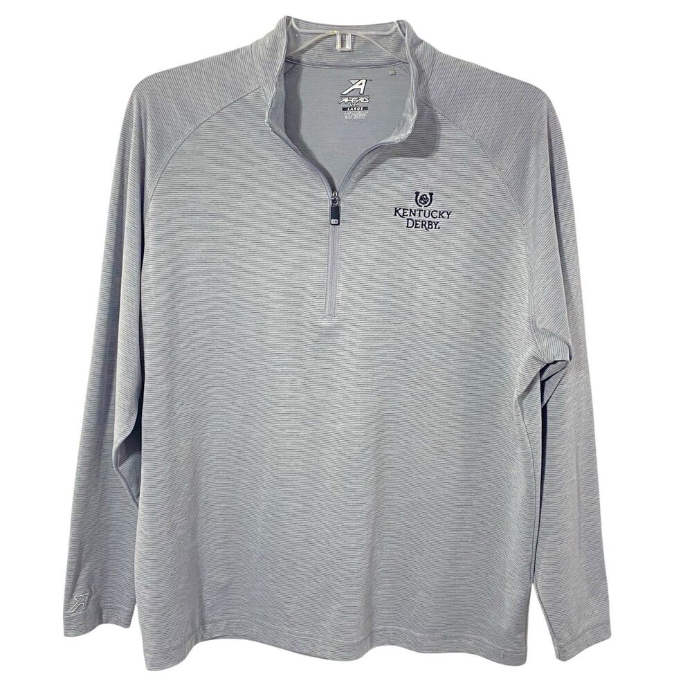 Kentucky Derby embroidery 1/4 zip polyester L striped Pullover performance shirt